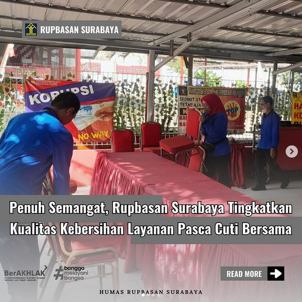Penuh Semangat, Rupbasan Surabaya Tingkatkan Kualitas Kebersihan Layanan Pasca Cuti Bersama